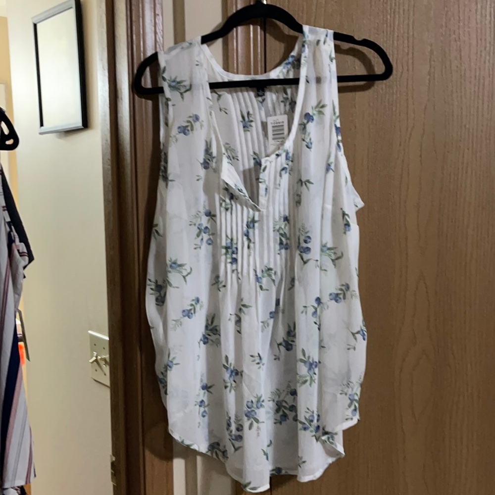 Torrid sheer white V-neck tank top